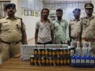 Two smugglers from Bihar arrested in Mughalsarai with illicit English liquor; arrest made by the DRY unit.